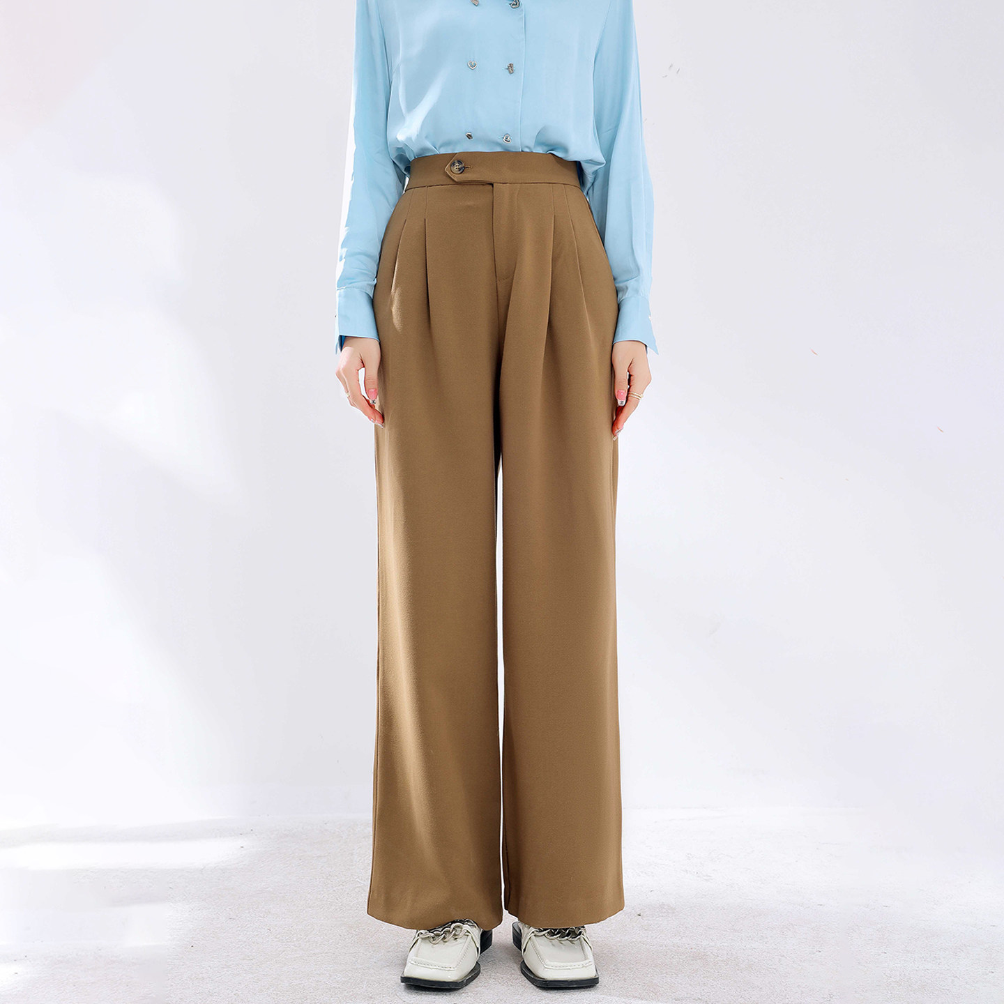 高腰直筒裤西装休闲裤女2025秋冬新款百搭显瘦垂感收腰高级感裤子