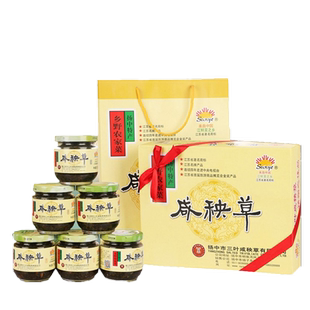包邮 镇江扬中特产三叶咸秧草 腌制下饭菜开胃精品圆礼盒150x6瓶