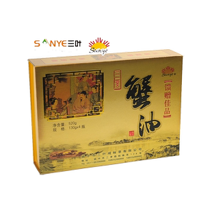 扬中特产三叶咸秧草江蟹油蟹黄油蟹黄酱纯蟹膏蟹黄油礼盒130gx4瓶