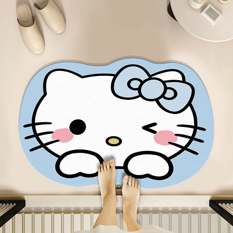硅藻泥吸水软垫卡通猫咪地毯门口防滑脚垫浴室垫耐脏,居家布艺,入户地垫,淘宝优惠券,粉丝福利购,淘宝优惠卷