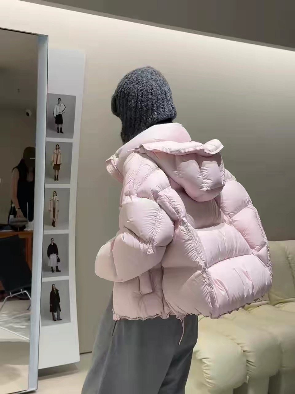 3/4 花苞帽95绒小龟背全身充绒短款泡芙加厚新国标95白鸭绒高货