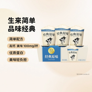 北海牧场低温酸奶牛奶经典 12风味发酵乳 小白杯原味发酵乳100g