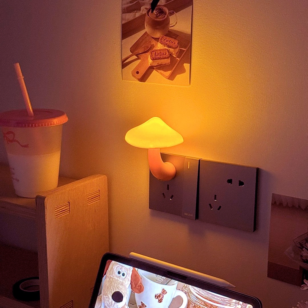 蘑菇光控小夜灯感应灯床头氛围灯