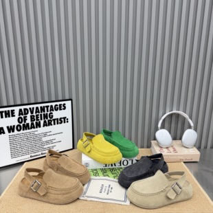 真皮厚底勃肯鞋女2026新款百搭休闲鞋舒适洋气百搭松糕单鞋一脚蹬