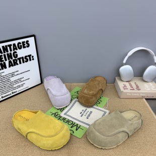 2026春季新款真皮复古勃肯鞋包头半拖鞋一脚蹬厚底休闲百搭单鞋女