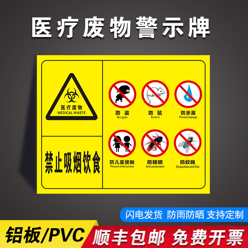 禁止吸烟饮食警示牌暂存间六防流程图处置步骤禁止吸烟饮食医院诊所