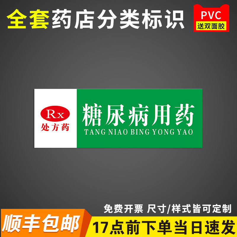 晨材pvc门诊专柜标识区药店分类