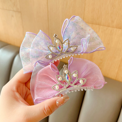 蝴蝶结发梳皇冠头饰女童碎发神器