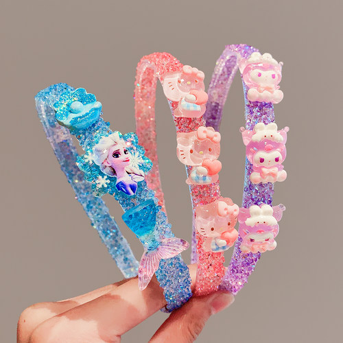 儿童发箍女童果冻色艾莎库洛米压发发卡宝宝不勒头小女孩头箍发饰