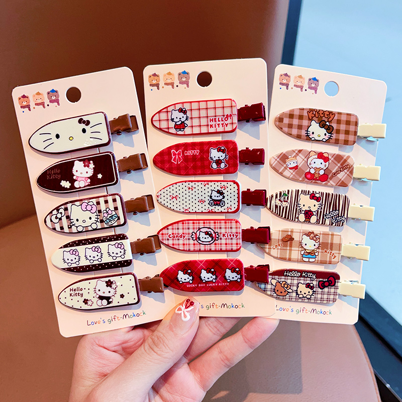 甜美可爱kitty猫无痕发夹儿童前额刘海夹女童发卡碎发一字夹头饰