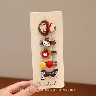 宝宝发夹可爱秋冬季儿童侧边刘海夹不伤发婴儿小夹子发卡头饰发饰