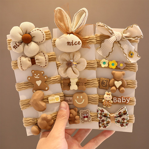 儿童奶咖色高马尾头绳