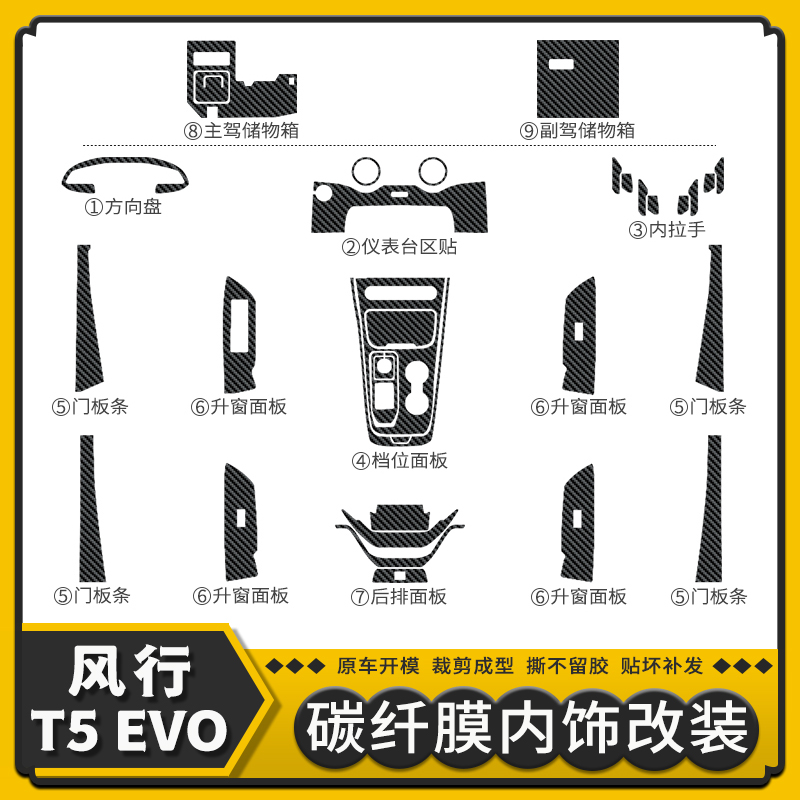 适用于东风风行t5evo坏内饰改装