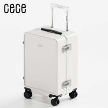 正品CECE2021新款白色铝框行李箱20寸登机箱女24寸拉杆箱男旅行箱