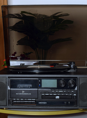 Crosley 黑胶唱片机复古多功能电留声机CD一体机蓝牙MF/AM收音机