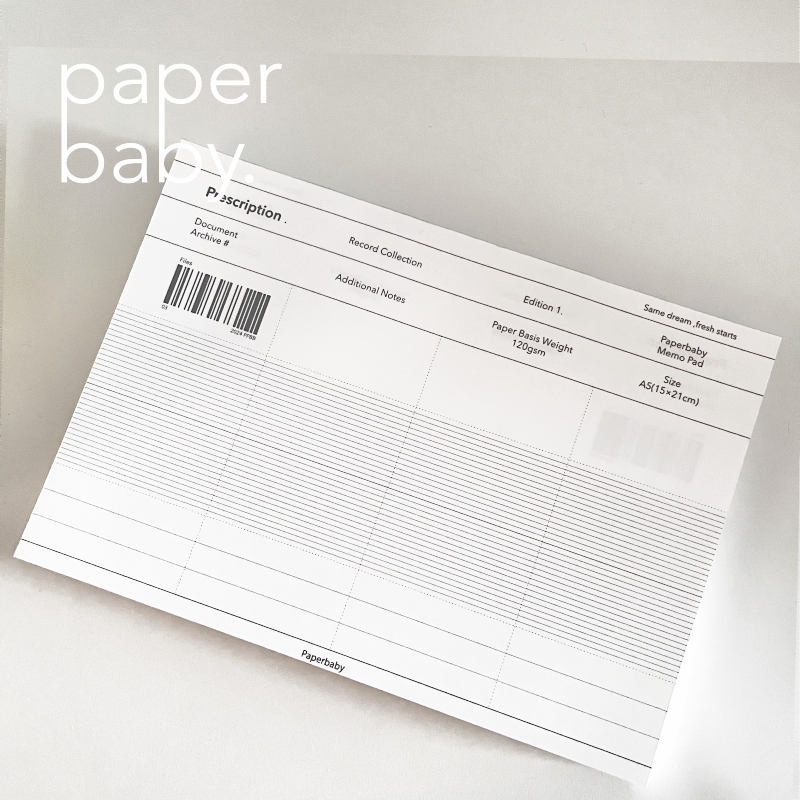 paperbaby 原创极简A5双面横版拍纸本 极简工业风格学习纸 手帐