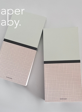 paperbaby 原创薄荷绿与手绘小方格复古便签本文具本子手帐素材
