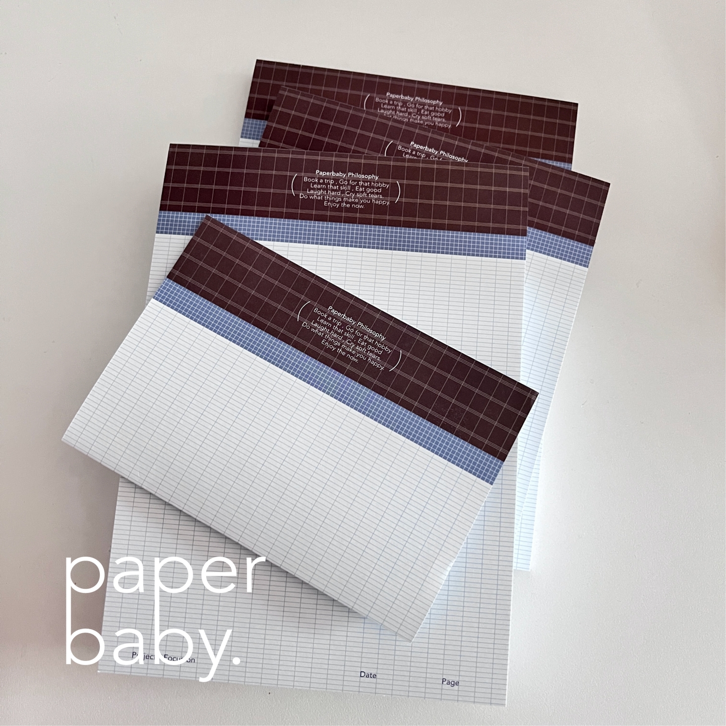 paperbaby 复古法文格子拍纸本 手帐素材