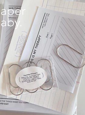 paperbaby 银色金属大回形针手帐收纳别针曲别针书签文具