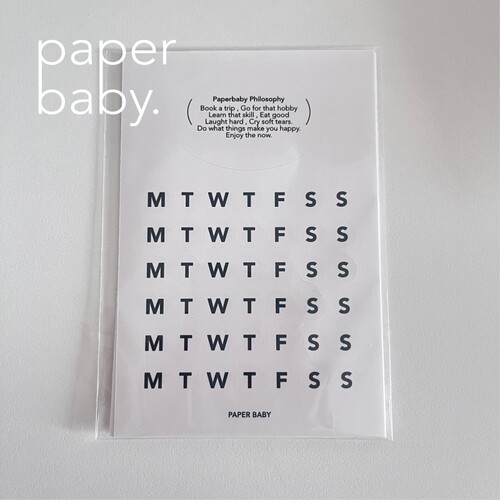 paperbaby 圆点字母周历贴纸 手帐素材
