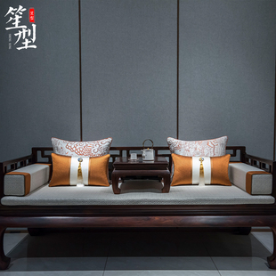 ◆高定◆新中式红木沙发坐垫古典高端罗汉床垫子五件套乳胶垫定制