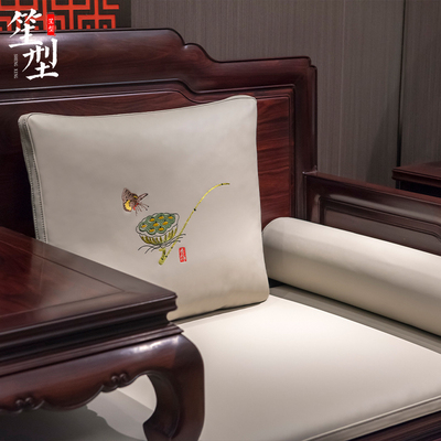 现代中式高档沙发仿皮简约通用