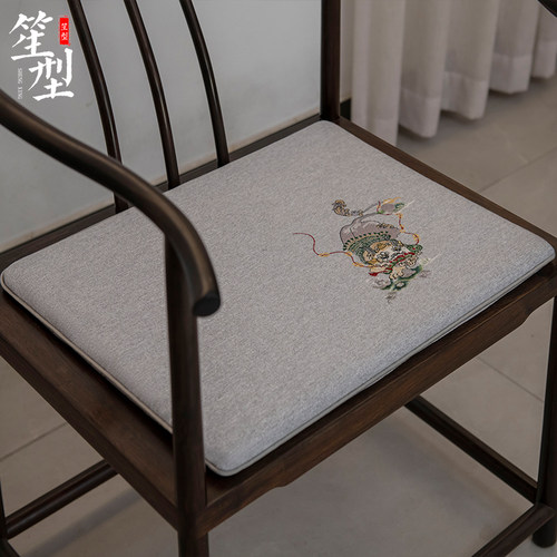 貔貅进宝中国风刺绣座垫定制
