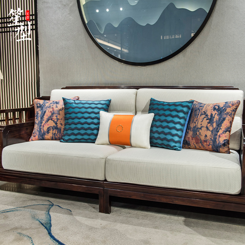 新中式红木沙发坐垫现代中式软体沙发垫带靠背靠垫加厚海绵垫定做