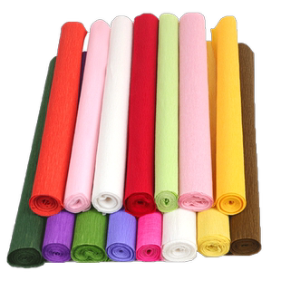 彩色皱纹纸手工材料diy制作材料包白胶钳子仿真玫瑰花叶花托绿色胶带装饰花杆花蕊铁丝胶棒褶皱纸幼儿园环创