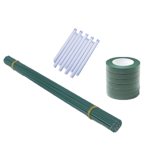 扭扭棒配件花束手工diy材料包全套花杆绿色胶带花蕊胶水热熔胶棒工具包装纸酒精胶包装袋发箍发夹毛球眼睛