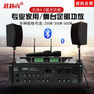 村村響專業功放會議音響系統10寸舞臺酒吧家用卡拉OK卡包音箱套裝