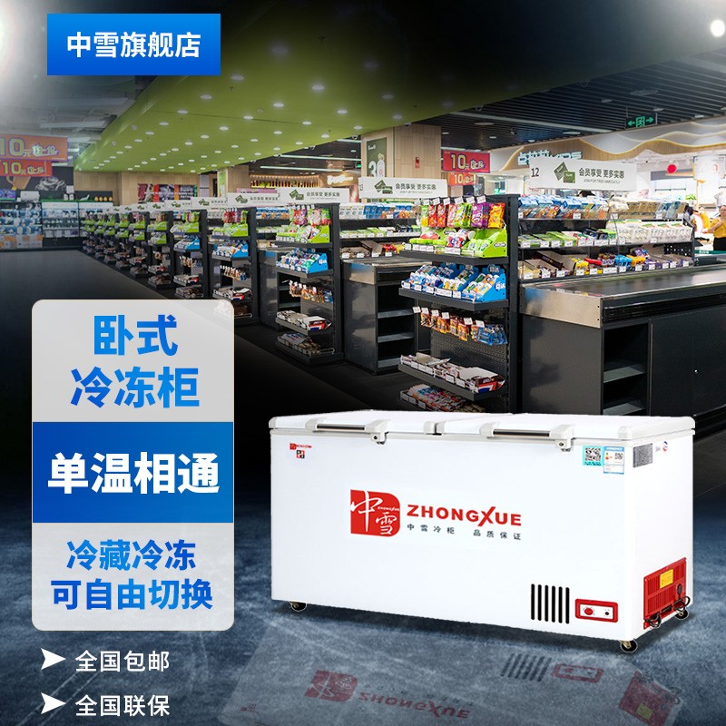 中雪卧式商用冰箱大容量冷冻柜