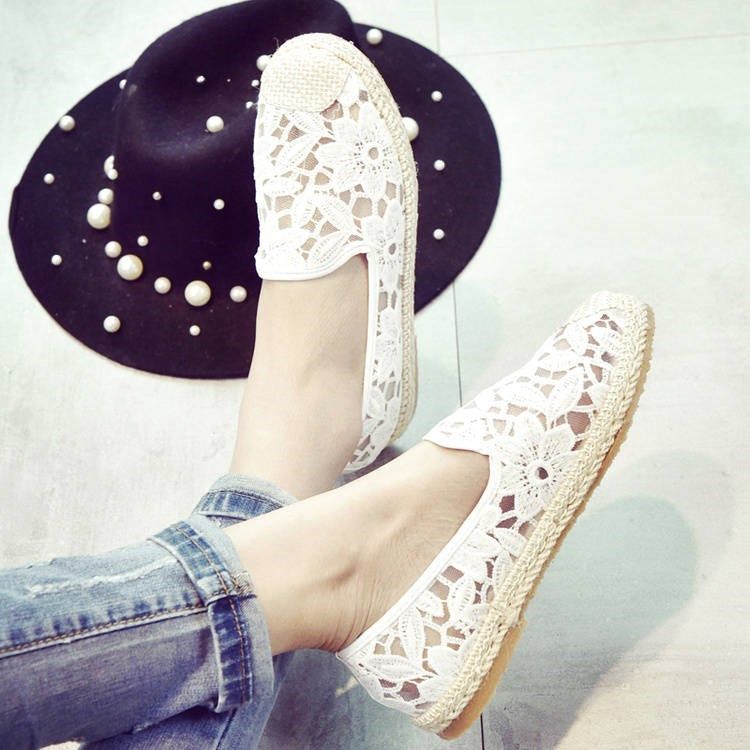 蕾丝网纱透气女装休闲鞋豆豆鞋女鞋平底单鞋懒人鞋渔夫鞋小白鞋子|msdalam kategori Kasut wanita, kasut rendah - dari Buy2taobao.com untuk memberikan perkhidmatan ejen Taobao profesional membeli