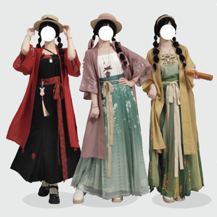 花朝记|芳时长衫|宋制汉服仿长干寺背心多色绣花百搭日常天丝春