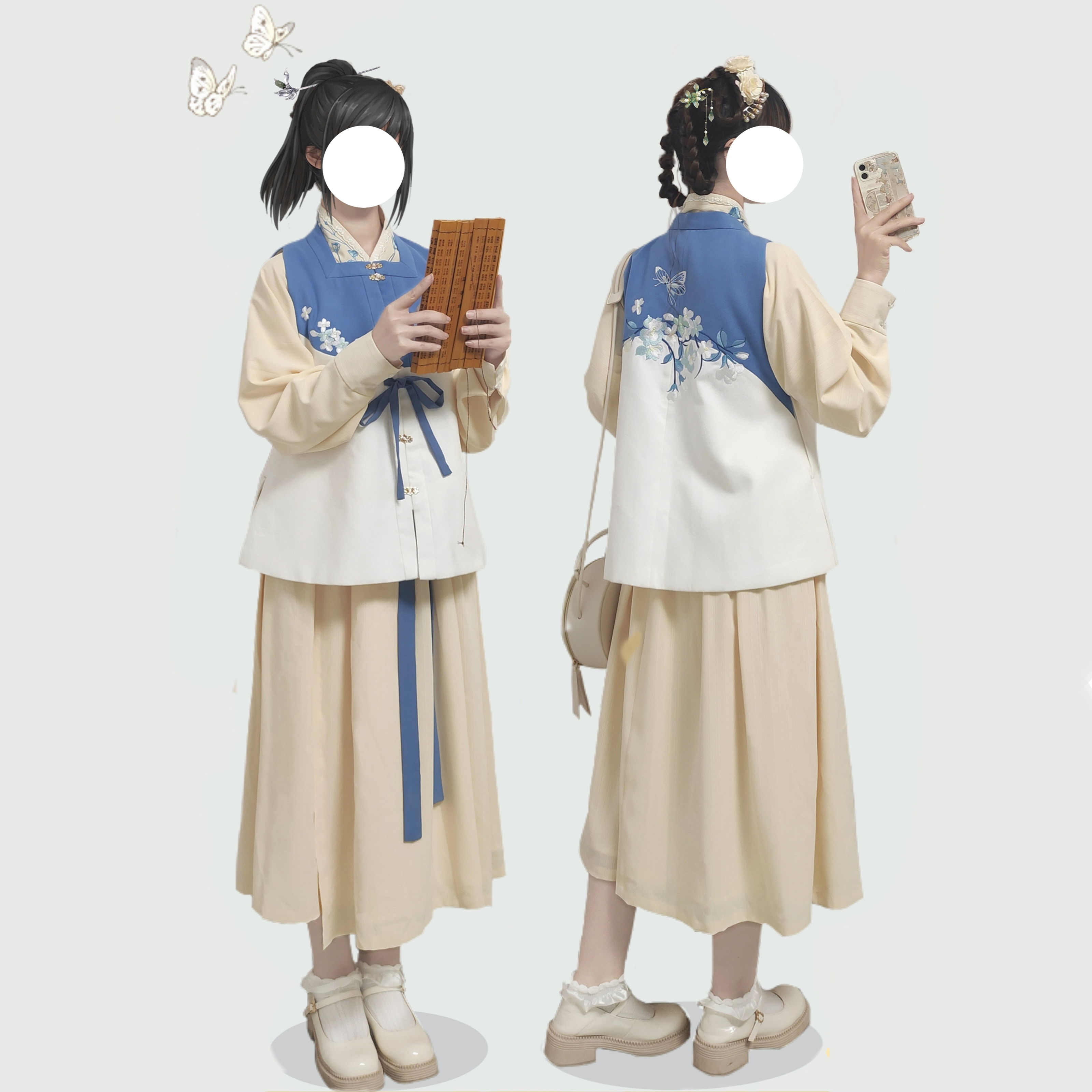 花朝记精美绣花双层贴里