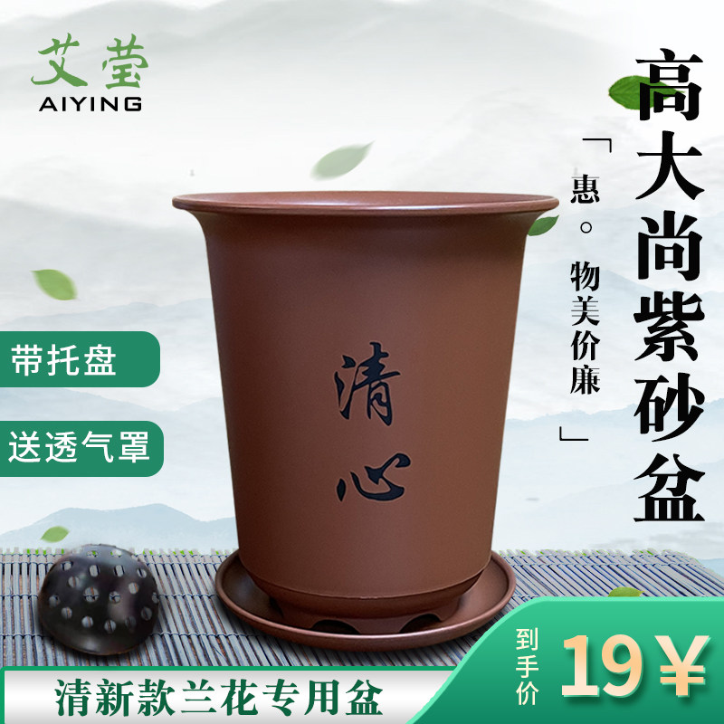 艾莹高仿紫砂盆兰花专用室内古典盆景春兰建兰墨兰花盆透气带托盘,鲜花速递/花卉仿真/绿植园艺,时令草本花卉,淘宝优惠券,粉丝福利购,淘宝优惠卷