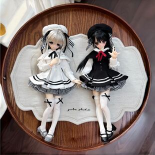 blythe小布 ob22/24娃衣azone特六bjd光魇双生电器街体黑白裙子