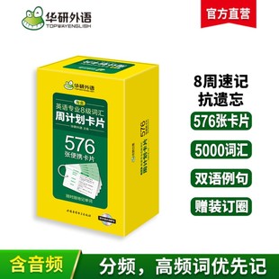 华研外语TEM8专8可搭专八真题阅读翻译听力作文改错 备考2025英语专业八级词汇周计划卡片