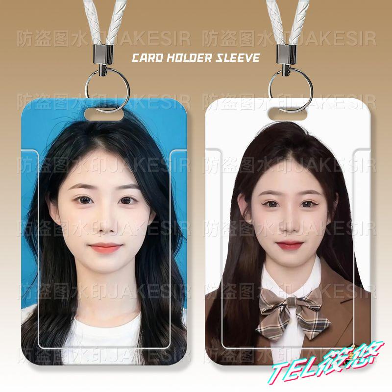 李启萌美女网红学生滑盖卡套饭卡公交卡身份证件保护套门禁校园卡图片