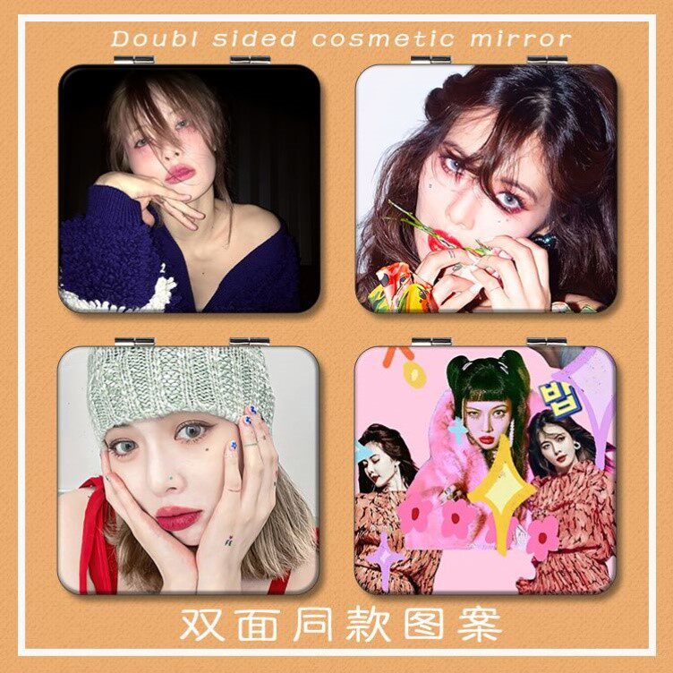 来图定制化妆镜折叠镜随身小镜子定制放大补妆金泫雅同款生日礼物