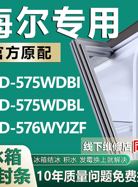 适用海尔BCD575WDBI 575WDBL 576WYJ ZF冰箱密封条门胶条磁条配件