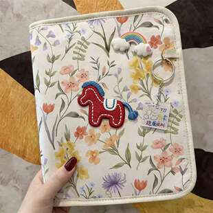 小马产检收纳册带拉链包2026款春草可折叠孕检报告单2026马宝宝怀孕证件活页便携文件夹孕妇孕期初期用品手册