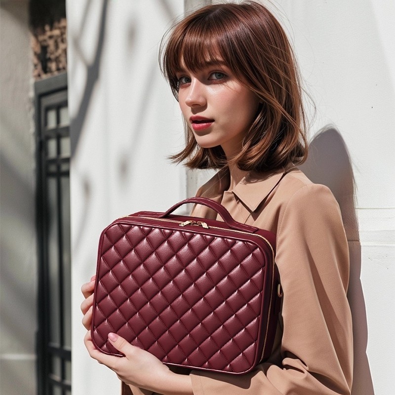 高端带镜子化妆包女大容量2026年新款便携式分区外出旅行化妆箱盒,收纳整理,化妆包,淘宝优惠券,粉丝福利购,淘宝优惠卷