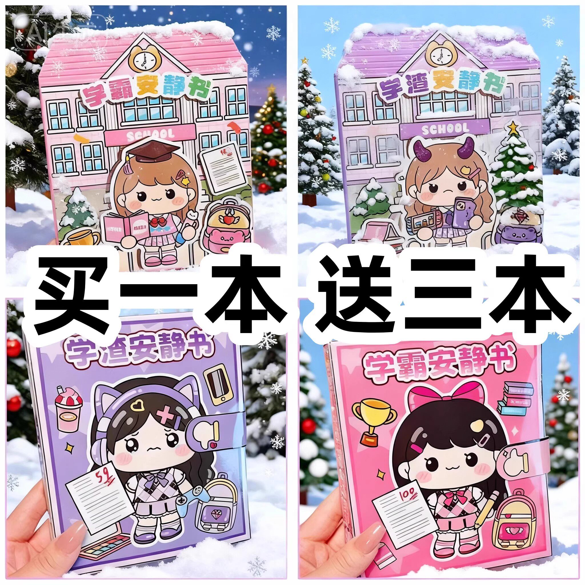 新款公主果冻贴纸安静书学霸学渣主题免裁剪女孩儿童DIY手工粘贴6,文具电教/文化用品/商务用品,贴纸/立体贴纸,淘宝优惠券,粉丝福利购,淘宝优惠卷