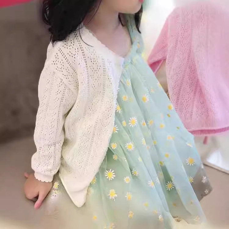 儿童空调衫纯棉春夏季薄款上衣男女宝宝针织开衫防晒服中小童外套