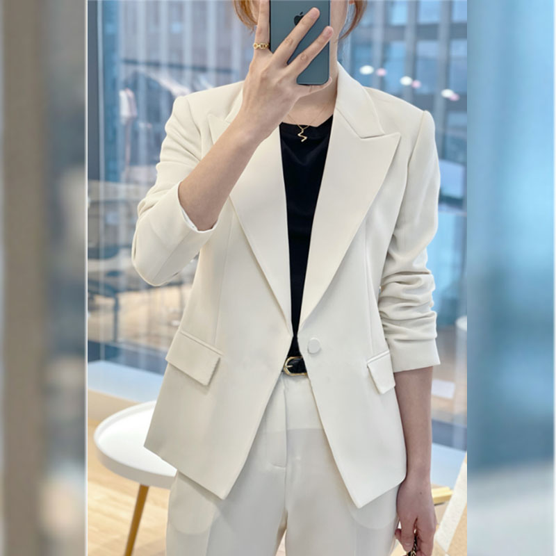 2025女春装休闲一粒扣三醋酯女士外套西服上衣修身小西装K0109109