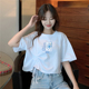 短袖 t恤女2026夏季 新款 短款 设计感小众甜辣妹抽绳高腰半袖 上衣ins