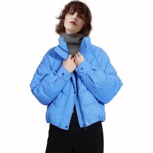 短款羽绒服女2025新款蓝冬季修身今年流行高端时尚洋气轻薄小个子