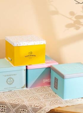 50套生日蛋糕盒子大6六8八10十12寸高档烘焙包装盒手提方纸盒定制