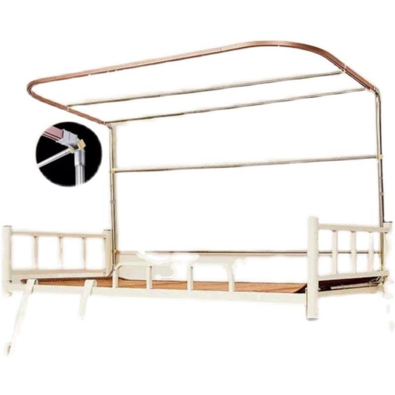 U型双轨道学生宿舍床帘支架寝室上铺立柱伸缩架子金属杆子可升降